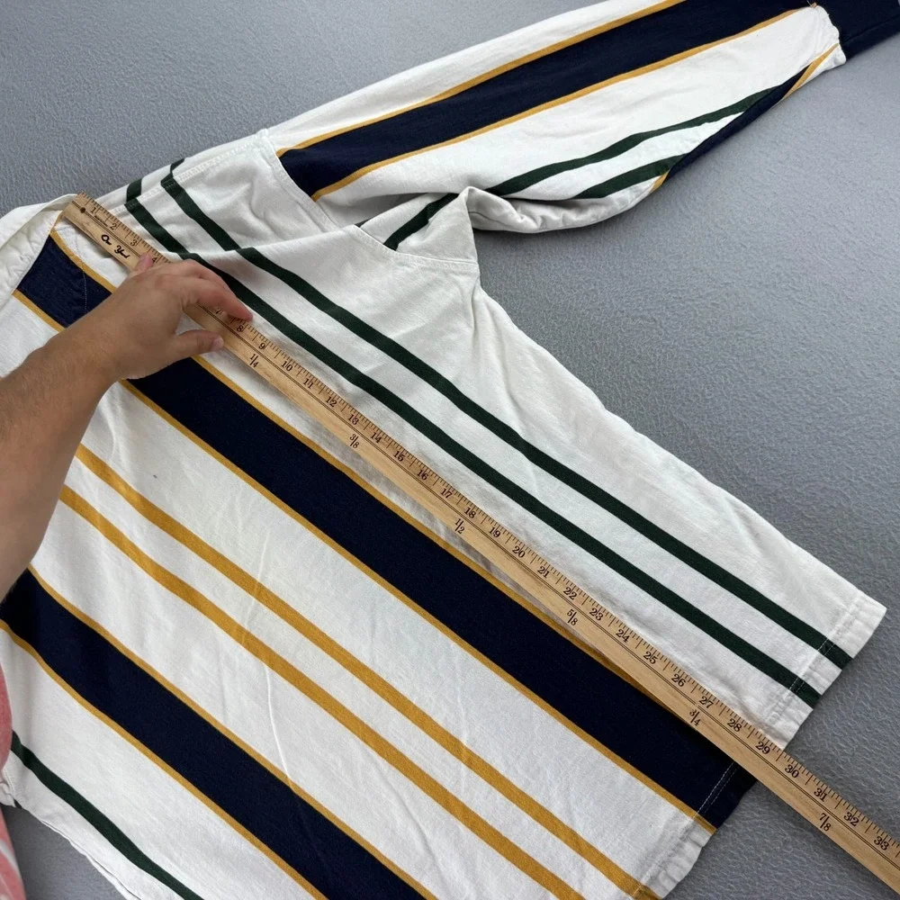 Vintage Chaps Ralph Lauren Rugby Shirt Mens Large 90s Striped Preppy Polo
